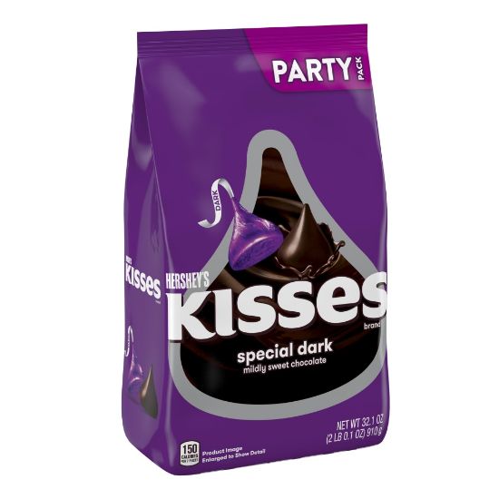 Picture of Hersheys Kisses Dark Chocolate Candy, 32.1 Oz Bag