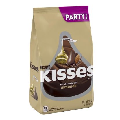 Picture of Hersheys Kisses Milk Chocolate With Almonds Candy, 32 Oz Bag