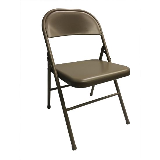 Picture of Realspace Metal Folding Chairs, Tan, Set Of 4 Chairs