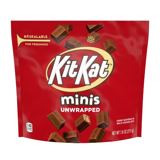 Picture of Kit Kat Minis Unwrapped Milk Chocolate Wafers, 7.3 Oz, Pack Of 3 Bags