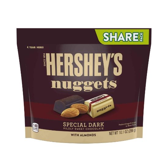 Picture of Hersheys Nuggets Special Dark Chocolate With Almonds Candy, 10.1 Oz, Pack Of 3 Bags