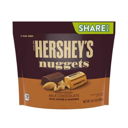 Picture of Hersheys Nuggets Extra Creamy Milk Chocolate With Toffee And Almonds Candy, 10.2 Oz, Pack Of 3 Bags