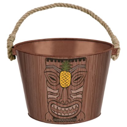 Picture of Amscan Summer Tiki Metal Ice Bucket, 10in, Brown