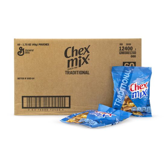 Picture of Chex Mix Traditional Snack Mix, 1.75 Oz, Pack Of 60 Bags