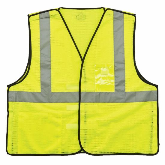 Picture of Ergodyne GloWear Safety Vest, ID Holder, Type-R Class 2, 4X/5X, Lime, 8216BA