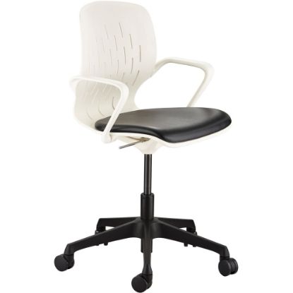 Picture of Safco Shell Vinyl Mid-Back Desk Chair, White/Black