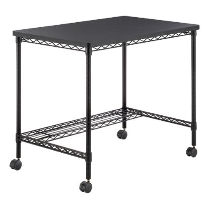 Picture of Safco 36inW Mobile Wire Desk Workstation, 30-3/4inH x 35-3/4inW x 24inD, Black