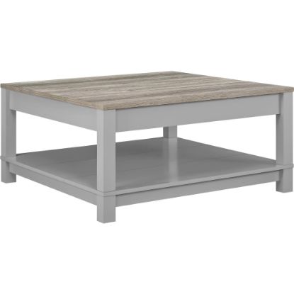 Picture of Ameriwood Home Carver Coffee Table, Square, 17inH x 35inW x 35inD, Weathered Oak/Gray