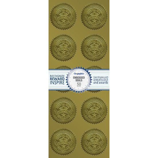 Picture of Geographics Embossed Seals, 2in, Gold Excellence, Pack Of 50