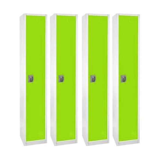 Picture of Alpine AdirOffice 1-Tier Steel Lockers, 72inH x 12inW x 12inD, Green, Pack Of 4 Lockers