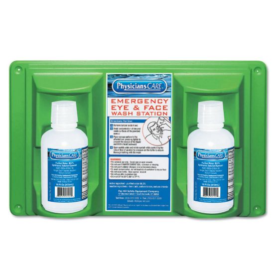 Picture of Eye & Skin Flush Emergency Station/Replacement Twin Bottles, 16 oz