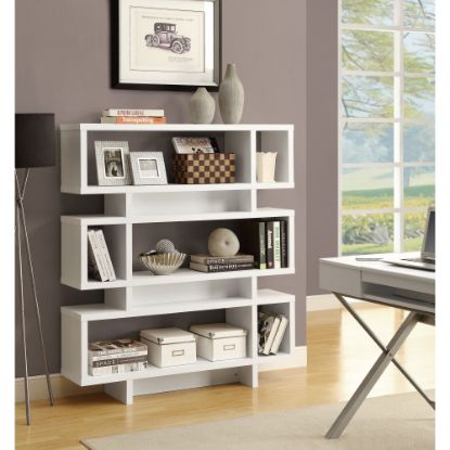 Picture of Monarch Specialties 55inH 3-Shelf Modern Bookcase, White