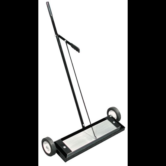 Picture of Magnetic Floor Sweeper, 6 lb Load Capacity, 30-1/4 in W, 48 in Handle, Push Type with Release Handle