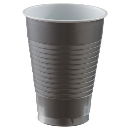 Picture of Amscan 436811 Plastic Cups, 12 Oz, Silver, 50 Cups Per Pack, Case Of 3 Packs