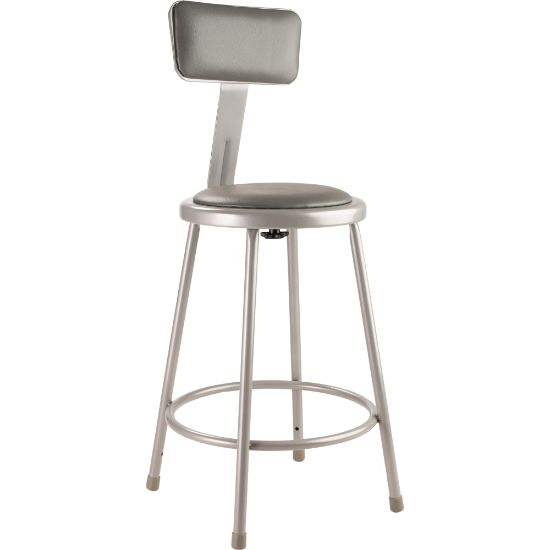 Picture of National Public Seating Vinyl-Padded Task Stool, Gray Seat/Gray Frame, Quantity: 1