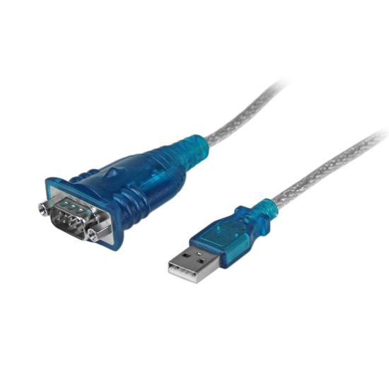 Picture of StarTech.com USB to Serial Adapter - Prolific PL-2303 - 1 port - DB9 (9-pin) - USB to RS232 Adapter Cable - USB Serial - Add an RS232 serial port to your laptop or desktop computer through USB - 1 Port USB to RS232 Serial Adapter Cable - M/M