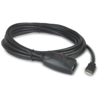 Picture of APC by Schneider Electric NetBotz USB Latching Repeater Cable, Plenum - 5m - 16.40 ft USB Data Transfer Cable - First End: 1 x USB 2.0 Type A - Male - Second End: 1 x USB 2.0 Type A - Female - Plenum