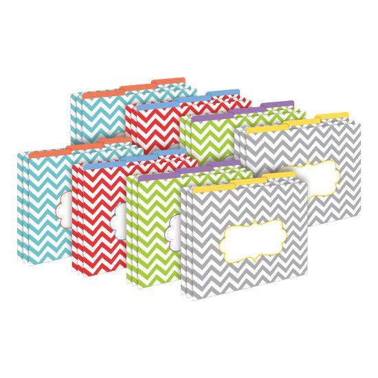 Picture of Barker Creek Tab File Folders, Letter Size, Beautiful Chevron, Pack Of 24 Folders