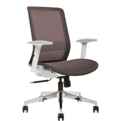 Picture of Sinfonia Sing Ergonomic Mesh Mid-Back Task Chair, Adjustable Height Arms, Copper/White