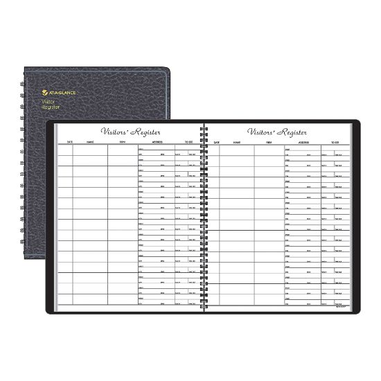 Picture of AT-A-GLANCE Visitor Register Book, 8 1/2in x 11in, Black