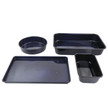 Picture of Oster 4-Piece Non-Stick Carbon Steel Bakeware Set, Dark Blue/Black