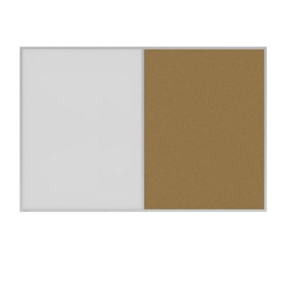 Picture of Ghent Non-Magnetic Whiteboard Corkboard Combo, 48-1/2in x 72-1/2in, White, Natural Aluminum Frame