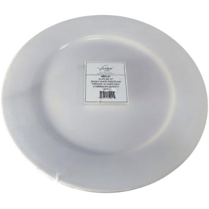 Picture of Hoffman Vertex China Ceramic Argyle Collection Rolled Edge Plates, 12in, Bright White, Case Of 12 Plates