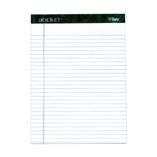 Picture of TOPS Docket Writing Pads, 8 1/2in x 11 3/4in, Legal Ruled, 50 Sheets Per Pad, White, Pack Of 12 Pads