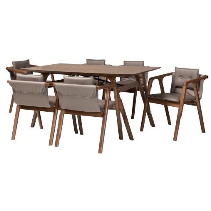 Picture of Baxton Studio Marcena 7-Piece Dining Set, Gray/Walnut