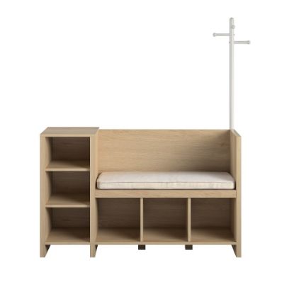 Picture of Ameriwood Home Tyler Storage Bench And Coat Rack, Beige