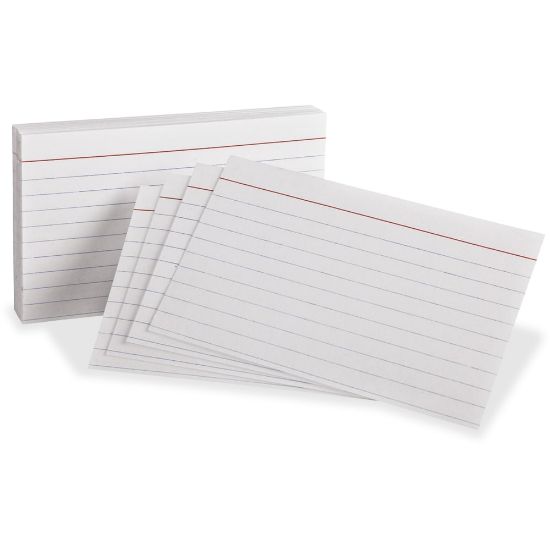 Picture of Oxford Ruled Heavyweight Index Cards, 3in x 5in, White, Pack Of 100