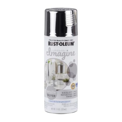 Picture of Rust-Oleum Imagine Craft and Hobby Spray Paint, 11 Oz, Metallic Silver, Pack Of 4 Cans