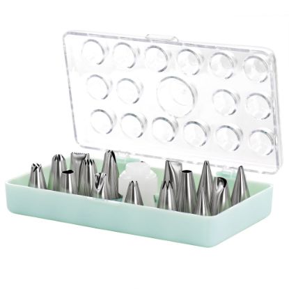 Picture of Martha Stewart 16-Piece Stainless Steel Assorted Cake Decorating Nozzles, Mint