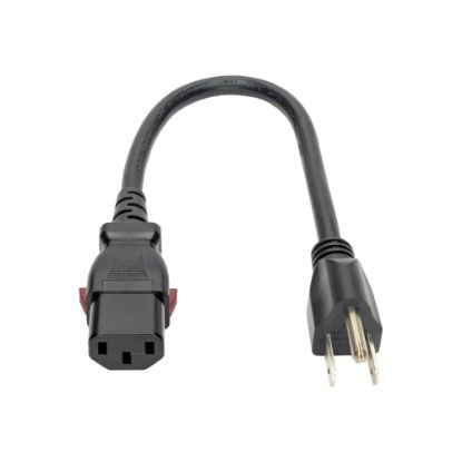 Picture of Eaton Tripp Lite Series Computer Power Cord, NEMA 5-15P to Locking C13 - 10A, 125V, 18 AWG, 1 ft. (0.31 m) - Power cable - NEMA 5-15P (M) to power IEC 60320 C13 locking - AC 125 V - 10 A - 1 ft - black