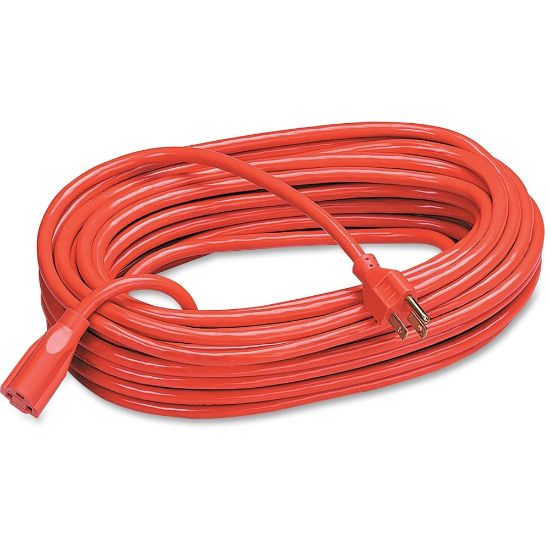 Picture of Compucessory Heavy-duty Indoor/Outdoor Extsn Cord - 16 Gauge - 125 V AC / 13 A - Orange - 100 ft Cord Length - 1