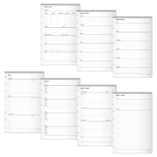 Picture of TUL Discbound Organizational Inserts, Junior Size, White, Pack Of 100 Inserts