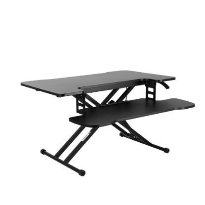 Picture of FlexiSpot M18M Sit-To-Stand Desk Riser, 17-3/4inH x 30-3/4inW x 18-15/16inD, Black