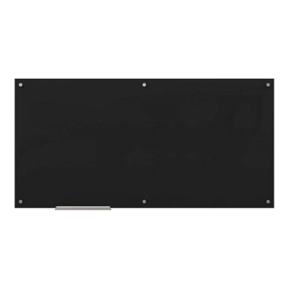 Picture of U Brands Glass Non-Magnetic Dry-Erase Board, 72in X 36in, Black Surface, Frameless, Actual Size 70in X 35in (172U00-01)