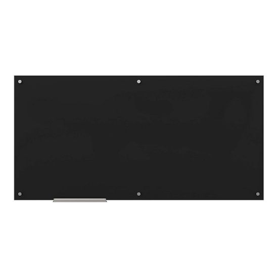 Picture of U Brands Glass Non-Magnetic Dry-Erase Board, 72in X 36in, Black Surface, Frameless, Actual Size 70in X 35in (172U00-01)