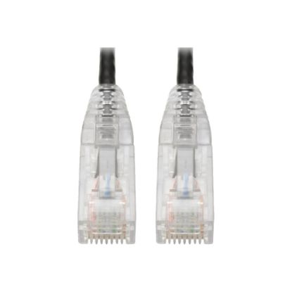 Picture of Tripp Lite Cat6 UTP Patch Cable (RJ45) - M/M, Gigabit, Snagless, Molded, Slim, Black, 3 ft. -  First End: 1 x RJ-45 Male Network - Second End: 1 x RJ-45 Male Network - 1 Gbit/s - Patch Cable - Gold Plated Connector - 28 AWG - Black