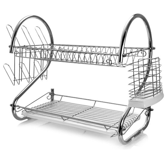 Picture of MegaChef 22in 2-Shelf Dish Rack, Silver