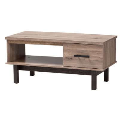 Picture of Baxton Studio Modern Coffee Table, 18-5/16inH x 39-7/16inW x 18-1/8inD, Oak/Black