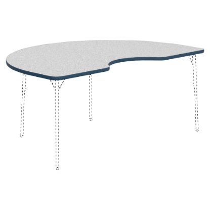 Picture of Lorell Classroom Kidney-Shaped Activity Table Top, 72inW x 48inD, Gray Nebula/Navy