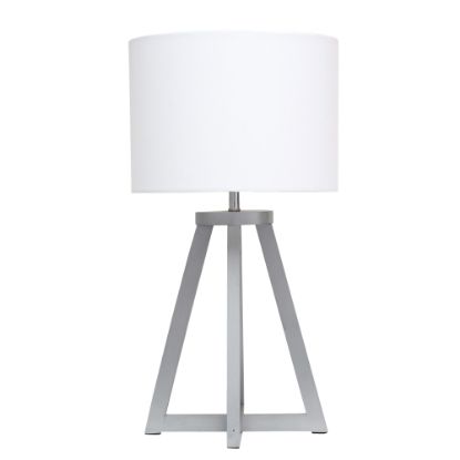 Picture of Simple Designs Interlocked Triangular Table Lamp, 19-1/8inH, White Shade/Gray Base