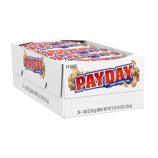 Picture of PayDay Peanut Caramel Candy Bars, 1.85 Oz, Pack Of 24 Bars