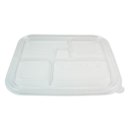 Picture of World Centric Fiber Bento Box Container Lids, 12-1/8inH x 9-13/16inW x 13/16inD, Clear, Carton Of 300 Lids