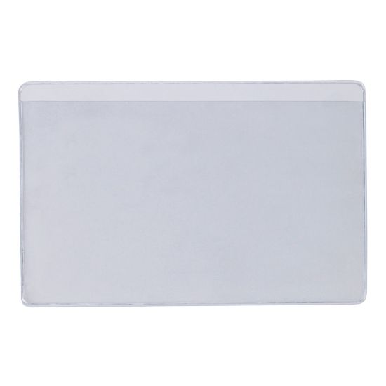 Picture of SUPERSCAN Press-On Vinyl Envelopes, Long Side Open, 4in x 6in, Clear, Pack Of 50 Envelopes