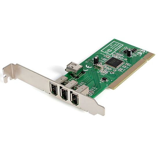 Picture of StarTech.com 4 port PCI 1394a FireWire Adapter Card - 3 External 1 Internal FireWire PCI Card for Laptops (PCI1394MP) - FireWire adapter - PCI - Firewire - 3 ports