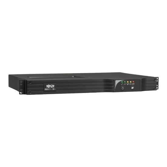 Picture of Tripp Lite UPS Smart 750VA 600W Rackmount AVR 120V Preinstalled WEBCARDLX Pure Sign Wave USB DB9 1URM - UPS (rack-mountable) - AC 120 V - 600 Watt - 750 VA - RS-232, USB - output connectors: 6 - 1U - with SNMP/Web management accessory card