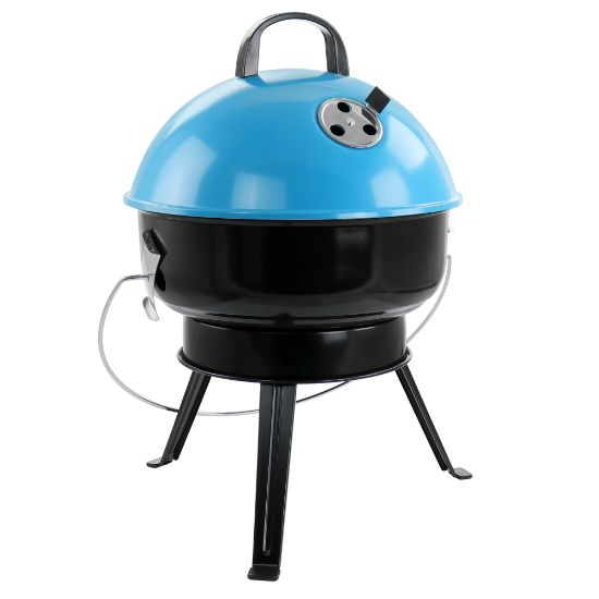 Picture of Gibson Home Fireblue Portable BBQ Grill, 21inH x 14-1/8inW x 14-1/8inD, Blue